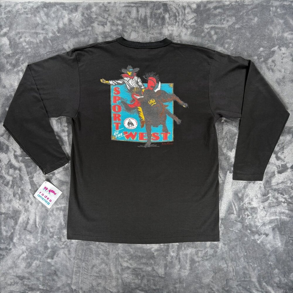 1993 Rodeo America Shirt Men XL Long Sleeve Made In USA NWT Cowboy Western VTG